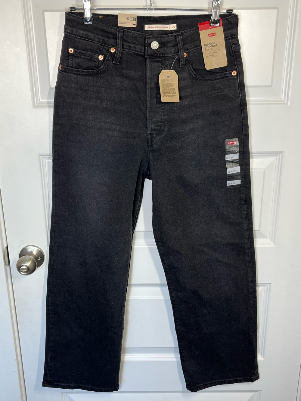 Levi’s Ribcage Straight Ankle Black Jeans 29x27 NWT